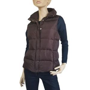 J.crew Brown down fill Puffer Button zipper Vest Small